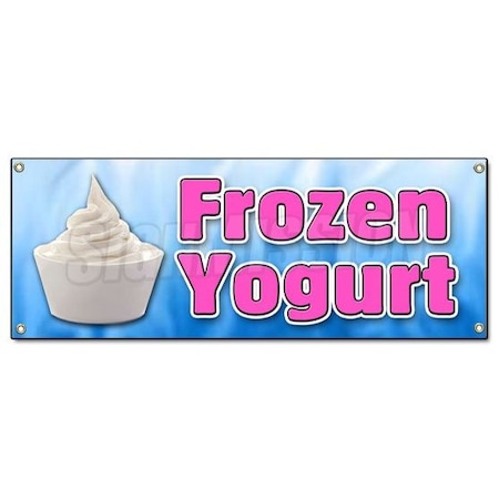 Signmission FROZEN YOGURT BANNER SIGN yoghurt self soft serve homemade toppings style treat B-Frozen Yogurt
